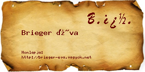 Brieger Éva névjegykártya